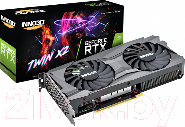 Изображение товара Видеокарта Inno3D GeForce RTX 3060 Twin X2 (N30602-12D6-119032AH)