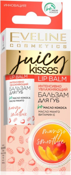 Изображение товара Бальзам для губ Eveline Cosmetics Juicy Kisses Mango Smoothie (12мл)
