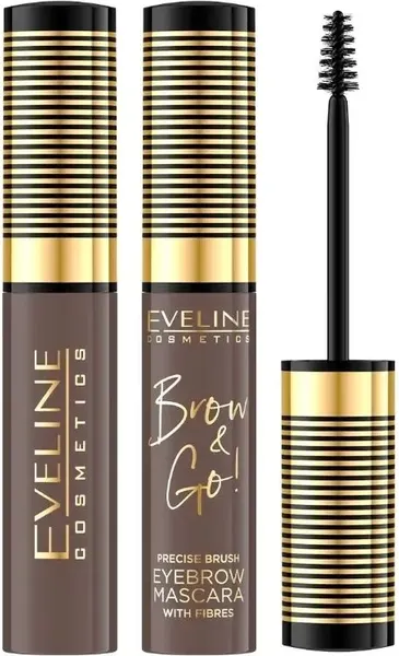 Изображение товара Тушь для бровей Eveline Cosmetics Brow & Go! стойкая с микрофиброй 04 Ash Brown (6мл)