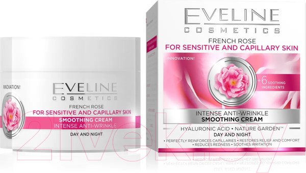 Изображение товара Крем для лица Eveline Cosmetics С экстрактом Французской Розы Омолаживающий против морщин (50мл)