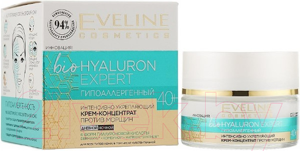 Изображение товара Крем для лица Eveline Cosmetics Biohyaluron Expert Укрепляющий Против морщин 40+ (50мл)