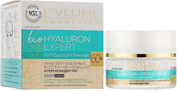 Изображение товара Крем для лица Eveline Cosmetics Biohyaluron Expert Мультипитательный Восстанавливающий 60+ (50мл)