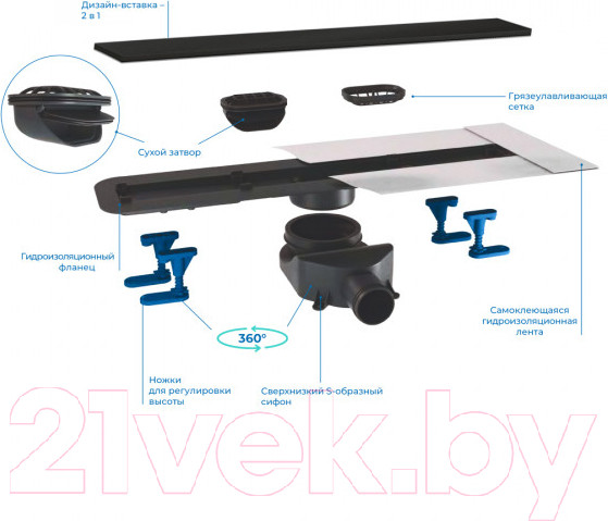 Изображение товара Трап для душа Bettoserb Confluo Frameless Line 750 / 13701321 (273568)