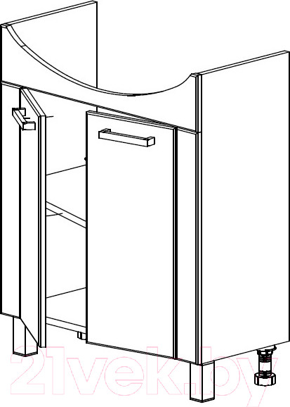 Изображение товара Тумба под умывальник СанитаМебель Джаст 62.600