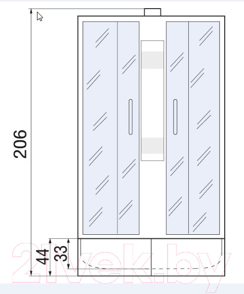 Изображение товара Душевая кабина RIVER Nara Light 90/44 МТ Б/К