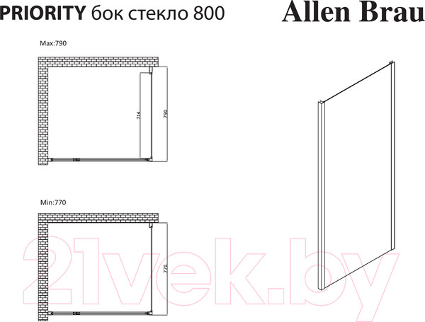 Изображение товара Душевая стенка Allen Brau Priority 3.31014.BA / 256522