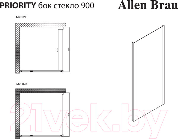 Изображение товара Душевая стенка Allen Brau Priority 3.31016.00 / 256524