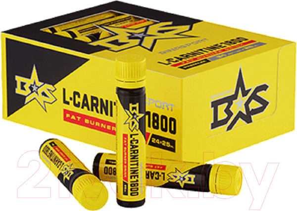 Изображение товара L-карнитин Binasport Питьевой 1800мг (24шт по 25мл, апельсин)