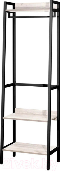 Изображение товара Секция в прихожую Millwood Сканди 6 65x40x200 (дуб белый Craft/металл черный)