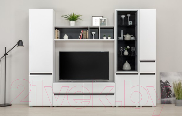 Изображение товара Тумба Mobi Сидней 13.63 (белый премиум/черный 0190 PE/белый глянец ПВХ)