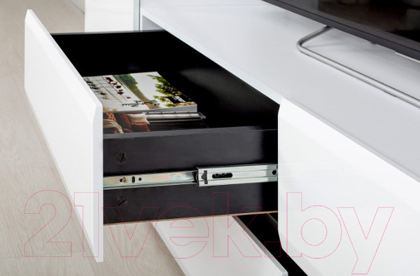 Изображение товара Тумба Mobi Сидней 13.63 (белый премиум/черный 0190 PE/белый глянец ПВХ)