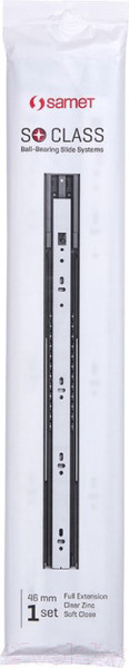 Изображение товара Комплект направляющих мебельных Samet So-Class / 11661456000 (шариковые без доводчика 46/500мм)