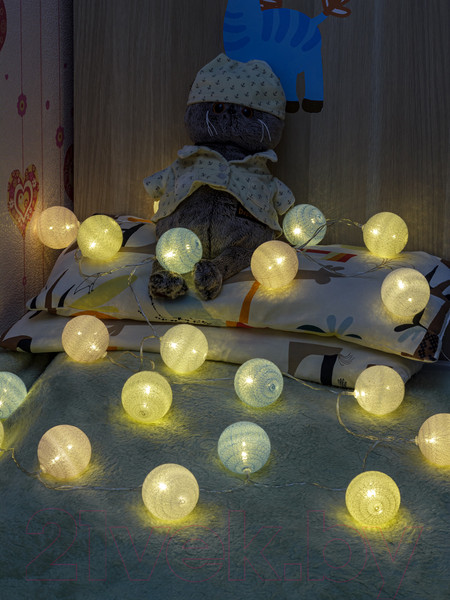 Изображение товара Тайские фонарики ArtStyle Нитяные шарики / CL-N225WW (желтый/голубой/розовый)