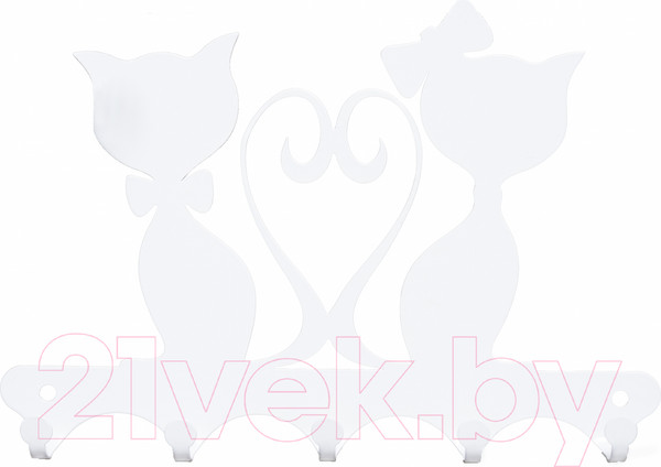 Изображение товара Ключница настенная KN Влюбленные коты (белый)