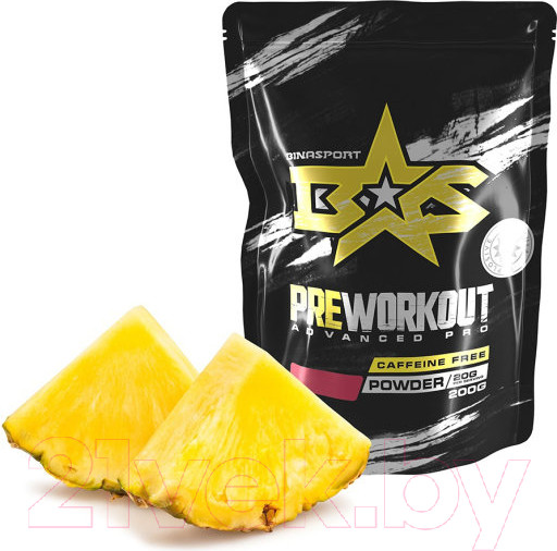 Изображение товара Предтренировочный комплекс Binasport Преворкаут Эдвансед ПРО (без кофеина, 200г, ананас)