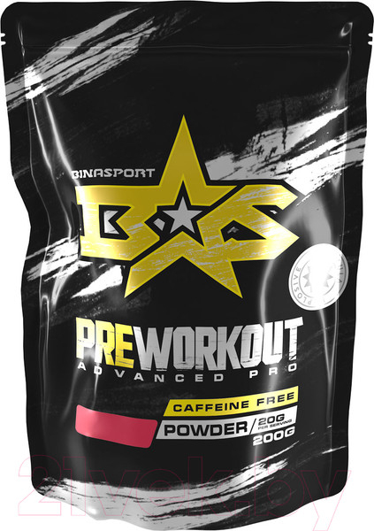 Изображение товара Предтренировочный комплекс Binasport Преворкаут Эдвансед ПРО (без кофеина, 200г, арбуз)