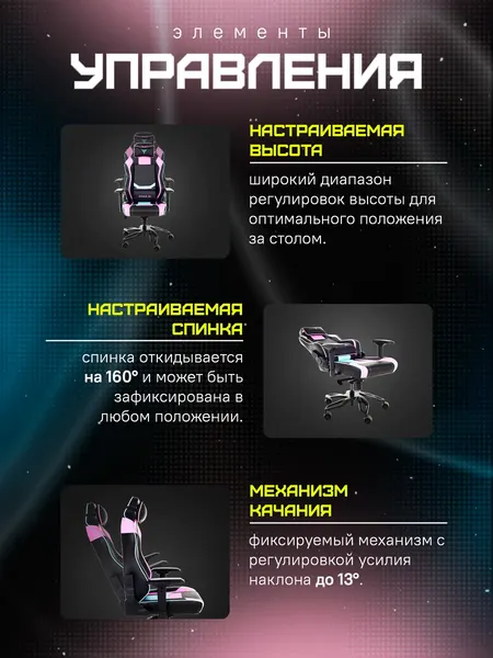 Изображение товара Кресло геймерское Zone 51 Cyberpunk (голубой/фуксия)