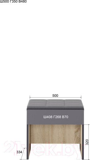 Изображение товара Банкетка Аквилон Эльза №5.1 500 (дуб сонома)