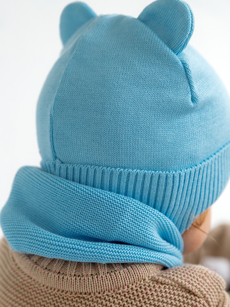 Изображение товара Шапочка для малышей Amarobaby Pure Love Bear / AB-OD21-PLB16/19-40 (голубой, р-р 40-42)