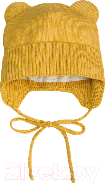 Изображение товара Шапочка для малышей Amarobaby Pure Love Bear / AB-OD21-PLB16/04-42 (желтый, р-р 42-44)
