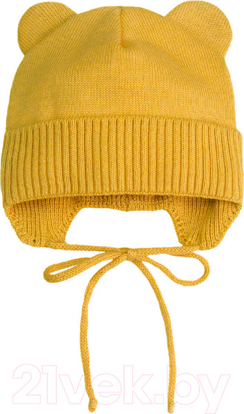 Изображение товара Шапочка для малышей Amarobaby Pure Love Bear / AB-OD21-PLB16/04-46 (желтый, р-р 46-48)