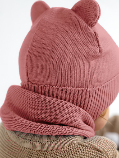 Изображение товара Шапочка для малышей Amarobaby Pure Love Bear / AB-OD21-PLB16/06-38 (розовый, р-р 38-40)