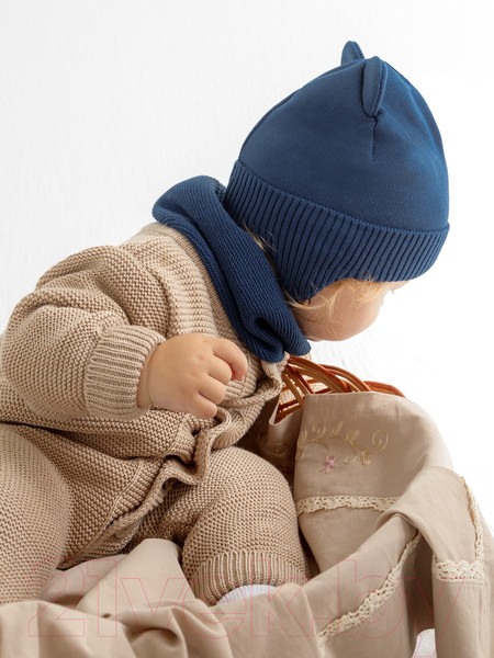 Изображение товара Шапочка для малышей Amarobaby Pure Love Bear / AB-OD21-PLB16/20-38 (синий, р-р 38-40)