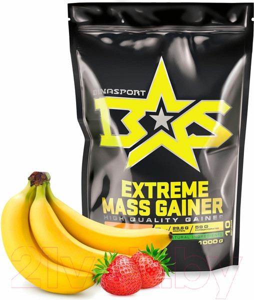 Изображение товара Гейнер Binasport Экстрим Масс (1000г, клубника-банан)