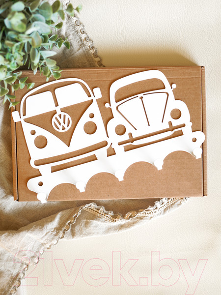 Изображение товара Ключница настенная KN Ретро машины (белый)