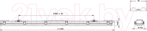 Изображение товара Светильник линейный ЭРА IP65 T8 G13 Led SPP-101-0-002-120 8/144 / Б0043658