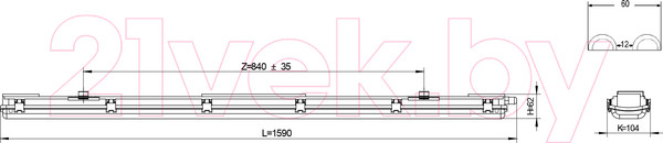 Изображение товара Светильник линейный ЭРА IP65 T8 G13 Led SPP-101-0-002-150 8/144 / Б0043659