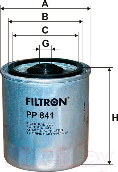 Изображение товара Топливный фильтр Filtron PP841