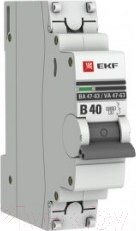 Изображение товара Выключатель автоматический EKF ВА 47-63 1P 40А (С) 4.5kA PROxima