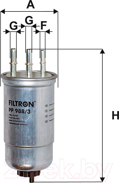 Изображение товара Топливный фильтр Filtron PP988/3