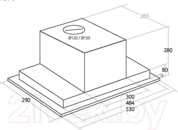 Изображение товара Вытяжка скрытая Akpo Neva II 60 WK-9 1250 (нержавеющая сталь)