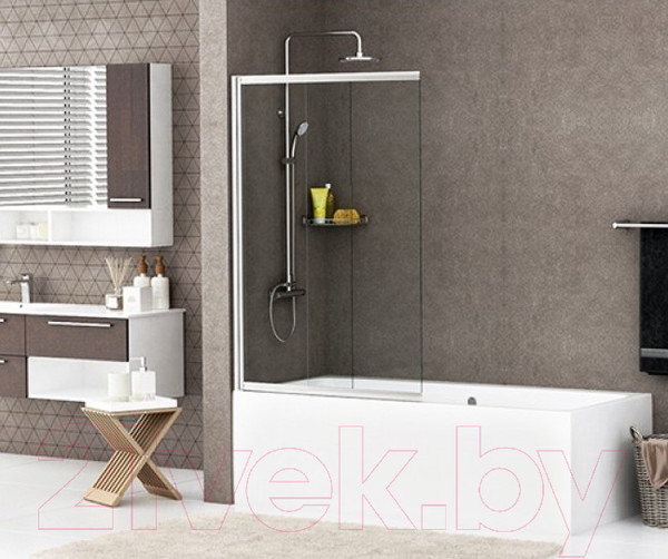 Изображение товара Стеклянная шторка для ванны Wasserkraft Main 41S02-80 (140x80)