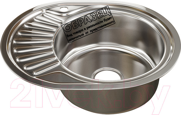 Изображение товара Мойка кухонная Mixline Овал R 532303 (декор, с сифоном)