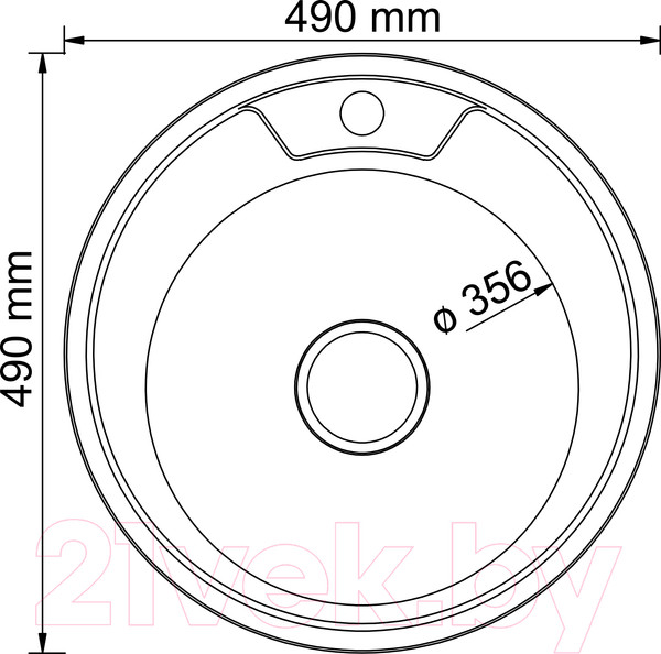 Изображение товара Мойка кухонная Mixline Круг 528183 (с сифоном)