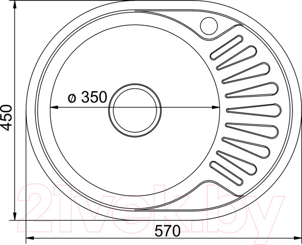 Изображение товара Мойка кухонная Mixline Овал R 528191 (с сифоном)