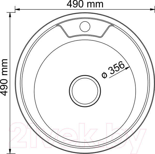 Изображение товара Мойка кухонная Mixline Круг 532306 (декор, с сифоном)