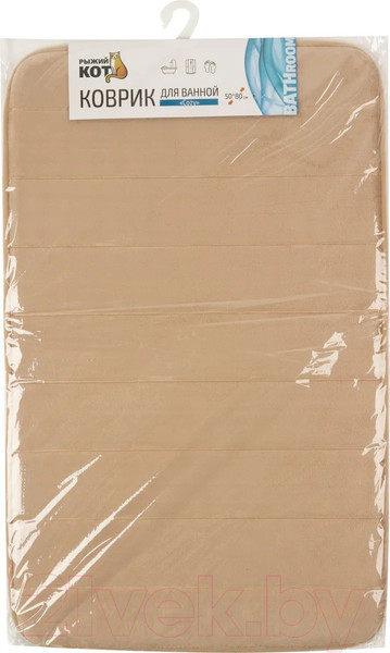 Изображение товара Коврик для ванной Рыжий кот Cozy / 102529 (бежевый)