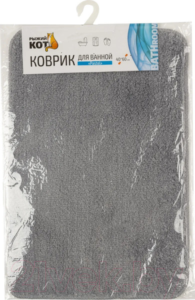 Изображение товара Коврик для ванной Рыжий кот Pastel / 102460 (серый)
