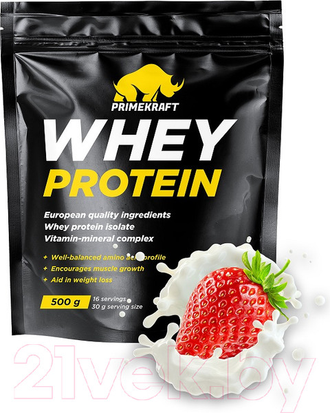 Изображение товара Протеин Prime Kraft Whey Клубничный йогурт (500г)