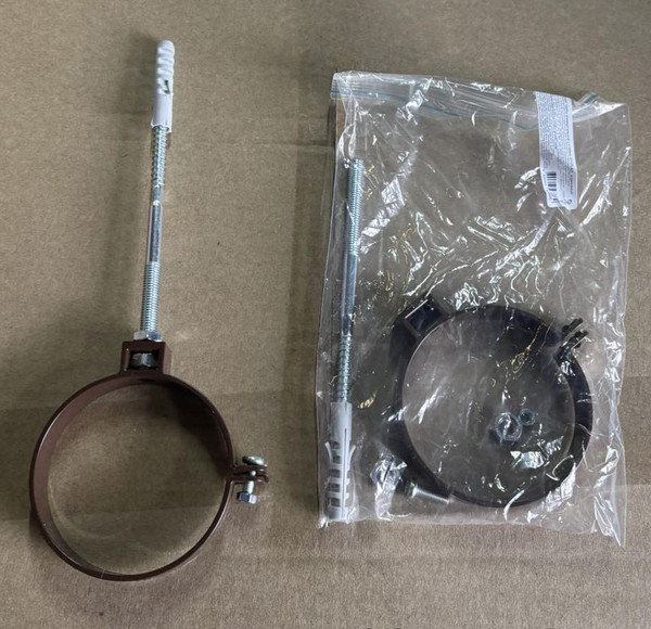 Изображение товара Хомут водосточной трубы Технониколь ПВХ Универсальный 374723 (140 мм, коричневый)