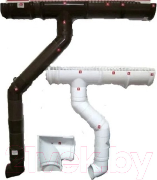 Изображение товара Угол желоба Технониколь ПВХ 135 градусов / 374741 (коричневый)