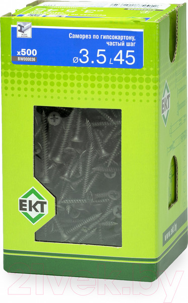 Изображение товара Саморез ЕКТ Для гипсокартона 3.5x45 частый шаг / BW000036 (500шт, фосфатированный)