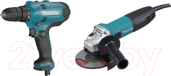 Изображение товара Набор профессионального электроинструмента Makita GA5030 + DF0300 / DK0121