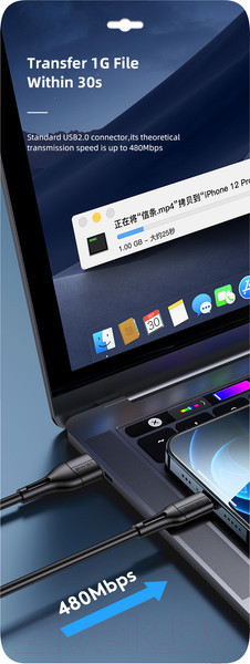 Изображение товара Кабель Usams U68 Lightning / US-SJ500 (1м, белый)