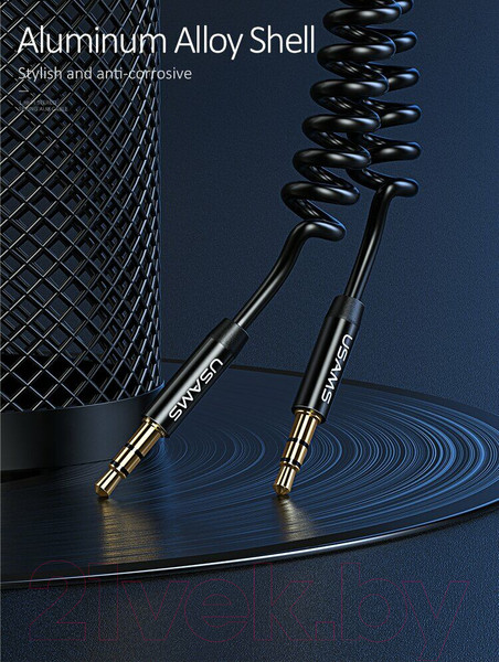 Изображение товара Кабель Usams AUX / US-SJ256 (1.2м, черный)