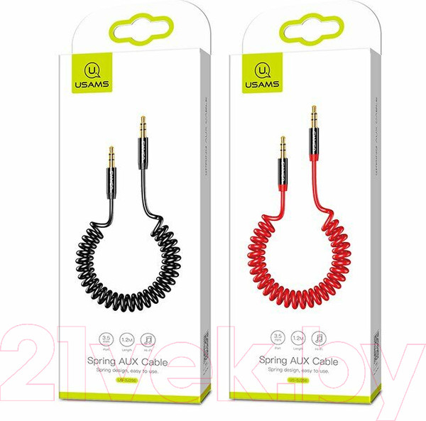 Изображение товара Кабель Usams AUX / US-SJ256 (1.2м, черный)